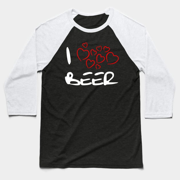 I Heart Beer Baseball T-Shirt by valsymot